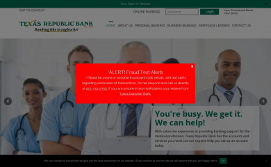 texasrepublicbank.com screenshot