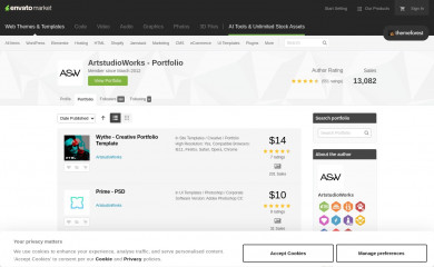 https://themeforest.net/user/artstudioworks/portfolio screenshot