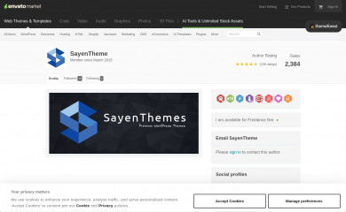 https://themeforest.net/user/sayenthemes/portfolio screenshot