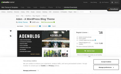 http://themeforest.net/item/aden-responsive-blog-theme/14157509 screenshot