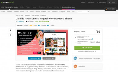 https://themeforest.net/item/camille-personal-magazine-wordpress-responsive-clean-blog-theme/16143596 screenshot