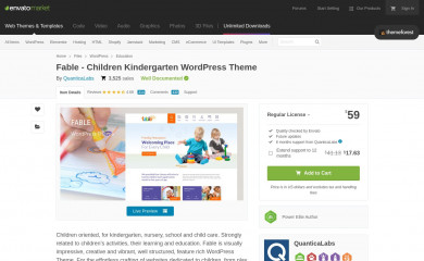 Fable - Children Kindergarten WordPress Theme screenshot