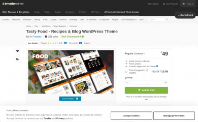 Food WP screenshot