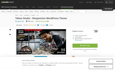 Tattoo Studio - Responsive Wordpress Theme screenshot
