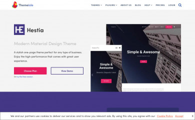 https://themeisle.com/themes/hestia/ screenshot