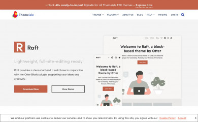 https://themeisle.com/themes/raft/ screenshot