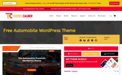 https://www.themescaliber.com/products/free-automobile-wordpress-theme screenshot