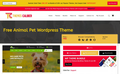https://www.themescaliber.com/themes/free-animal-pet-wordpress-theme/ screenshot