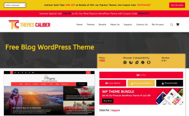 https://www.themescaliber.com/themes/free-blog-wordpress-theme/ screenshot