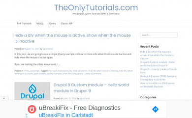 theonlytutorials.com screenshot
