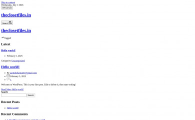 theclosetfiles.in screenshot