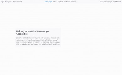 thedisruptiondepartment.org screenshot