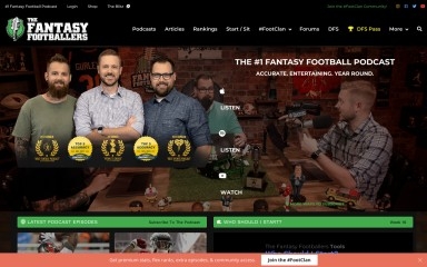 thefantasyfootballers.com screenshot