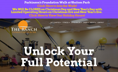 theranchfitnessspa.com screenshot