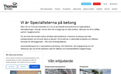thomasbetong.se screenshot