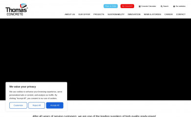 thomasconcrete.com screenshot