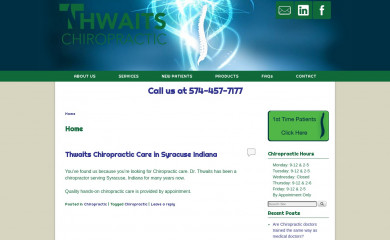 thwaitschiropractic.com screenshot