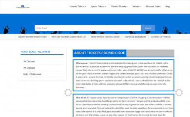 ticketspromocode.com screenshot