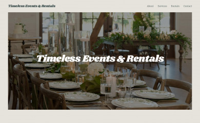 timelesseventsandrentals.com screenshot