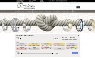 timelessweddingbands.com screenshot