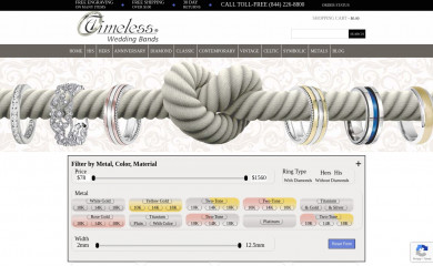 timelessweddingbands.com screenshot