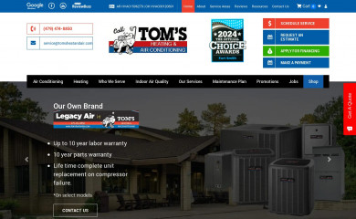 tomsheatandair.com screenshot