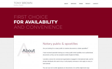 tonybrownnotarypublic.co.uk screenshot
