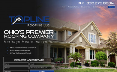 toplineroofingllc.com screenshot