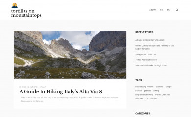 tortillas-on-mountaintops.com screenshot