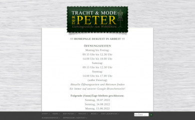 trachten-peter.at screenshot