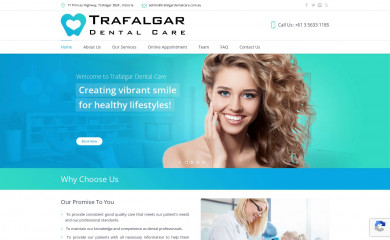 trafalgardentalcare.com.au screenshot