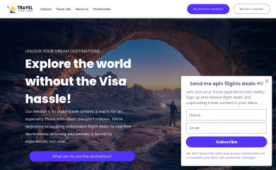 travelvisafree.com screenshot