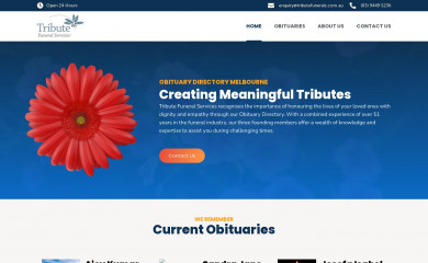 tributememorials.com.au screenshot