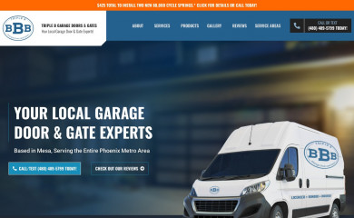 triplebgaragedoors.com screenshot
