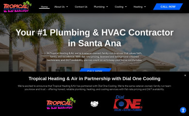tropicalheatingandair.com screenshot