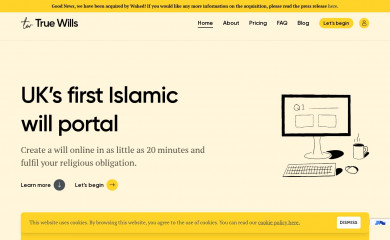 truewills.co.uk screenshot