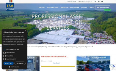 tsaauctions.co.uk screenshot