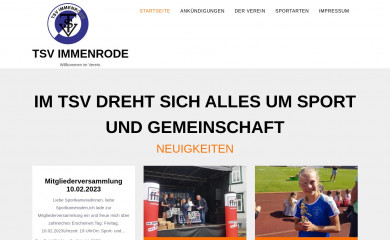 tsv-immenro.de screenshot