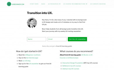 uxbeginner.com screenshot