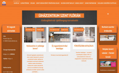 ujhazcentrum-szentflorian.hu screenshot