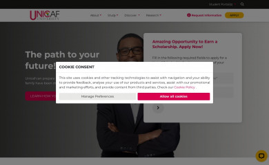 unicafuniversity.com screenshot