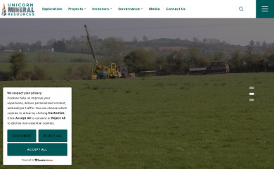 unicornmineralresources.com screenshot