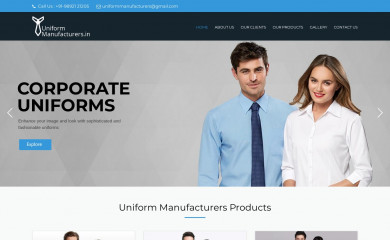 uniformmanufacturers.in screenshot