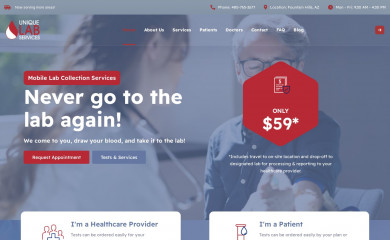 uniquelabservices.com screenshot