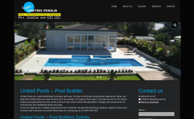 unitedpools.com.au screenshot