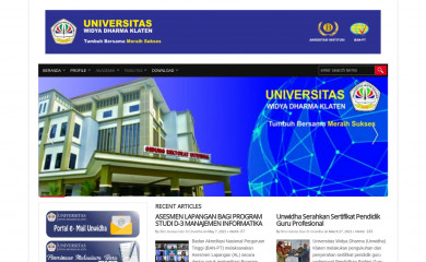 unwidha.ac.id screenshot