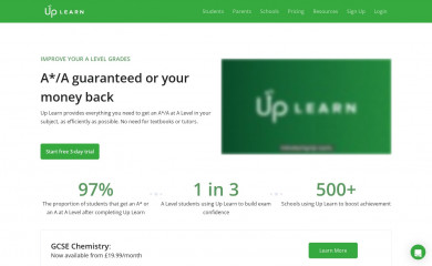 uplearn.co.uk screenshot
