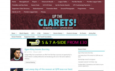 uptheclarets.com screenshot