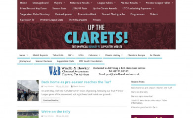 uptheclarets.com screenshot