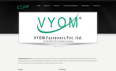 vyomfasteners.com screenshot